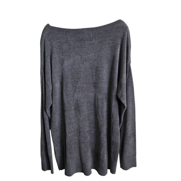 Barefoot Dreams Cozy Chic Ultra Lite Dockside Pullover Dolphin Blue Gray Size L - Picture 3 of 5
